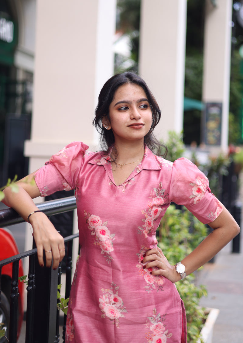 Pink Bloom Kurti
