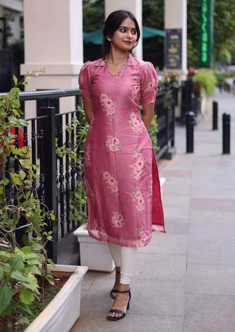 Pink Bloom Kurti