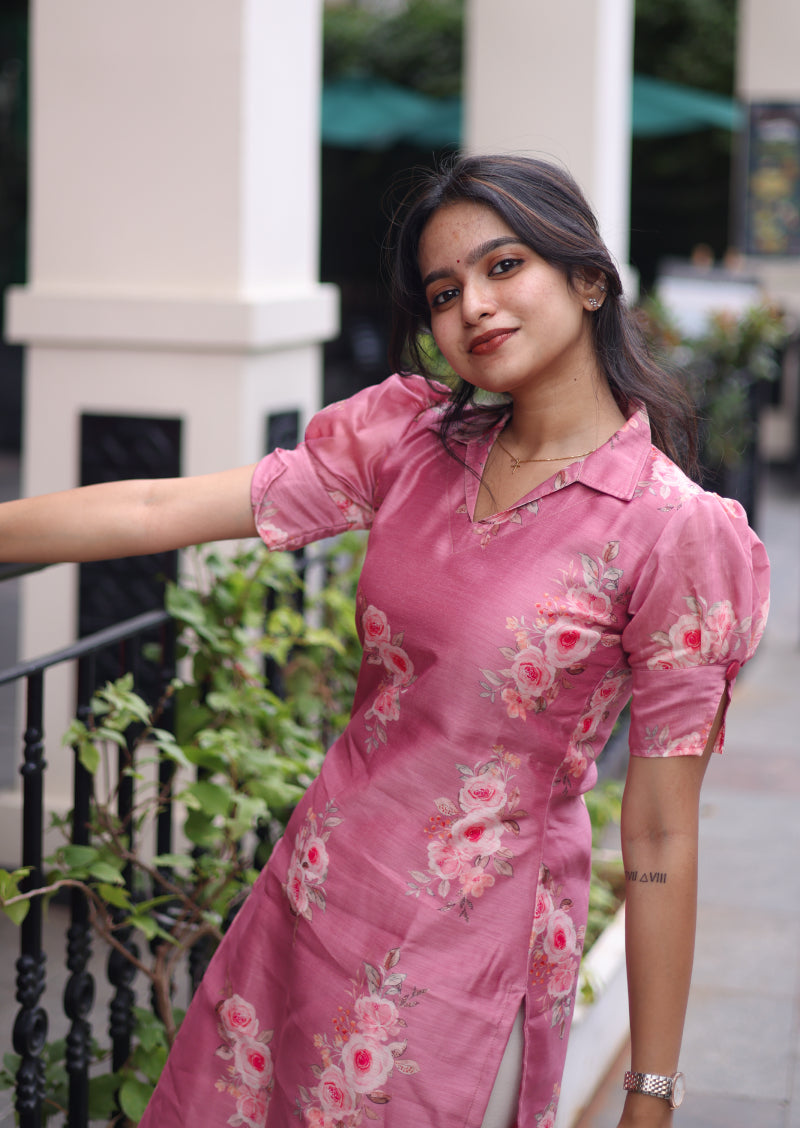 Pink Bloom Kurti