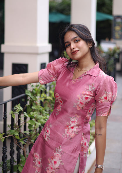 Pink Bloom Kurti