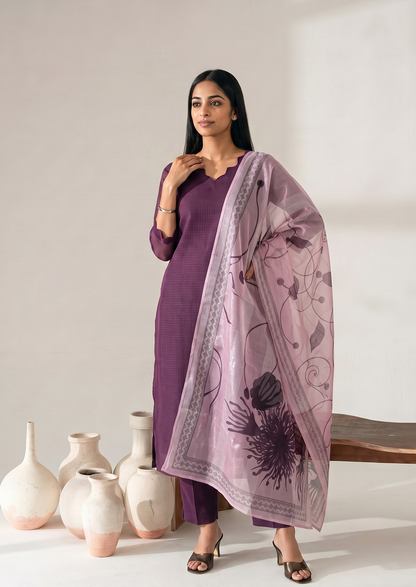 Plumtide Top & Dupatta Set