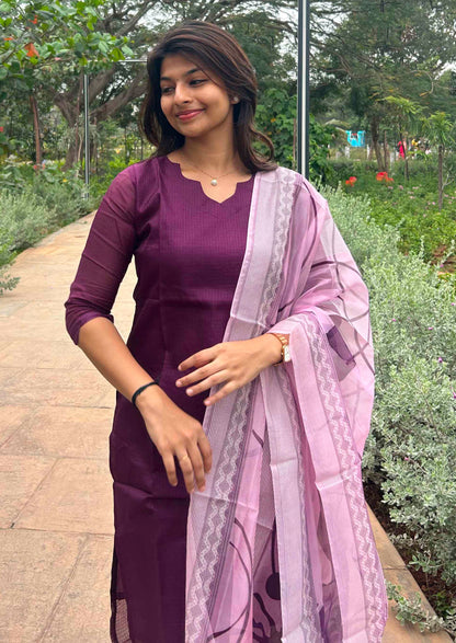 Plumtide Top & Dupatta Set