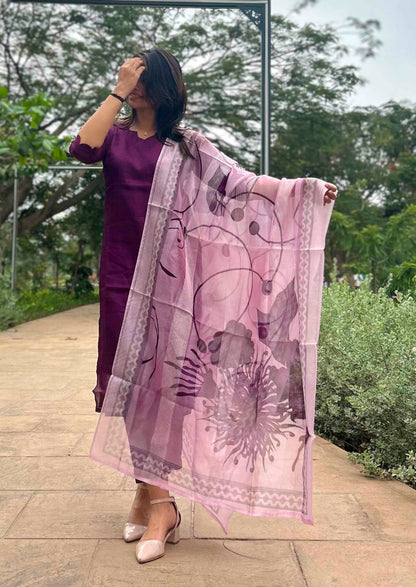 Plumtide Top & Dupatta Set