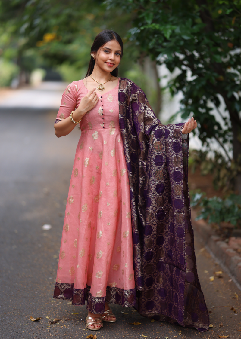 Raspberry Ruffle Anarkali