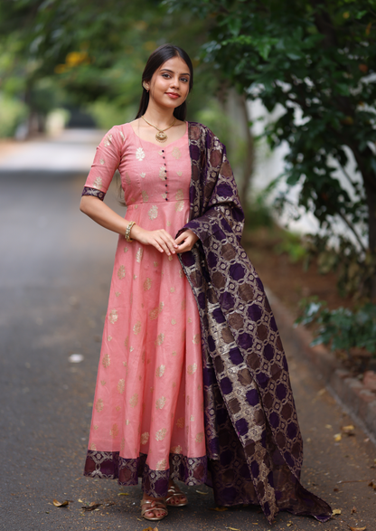 Raspberry Ruffle Anarkali