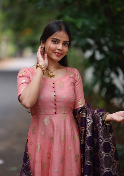 Raspberry Ruffle Anarkali
