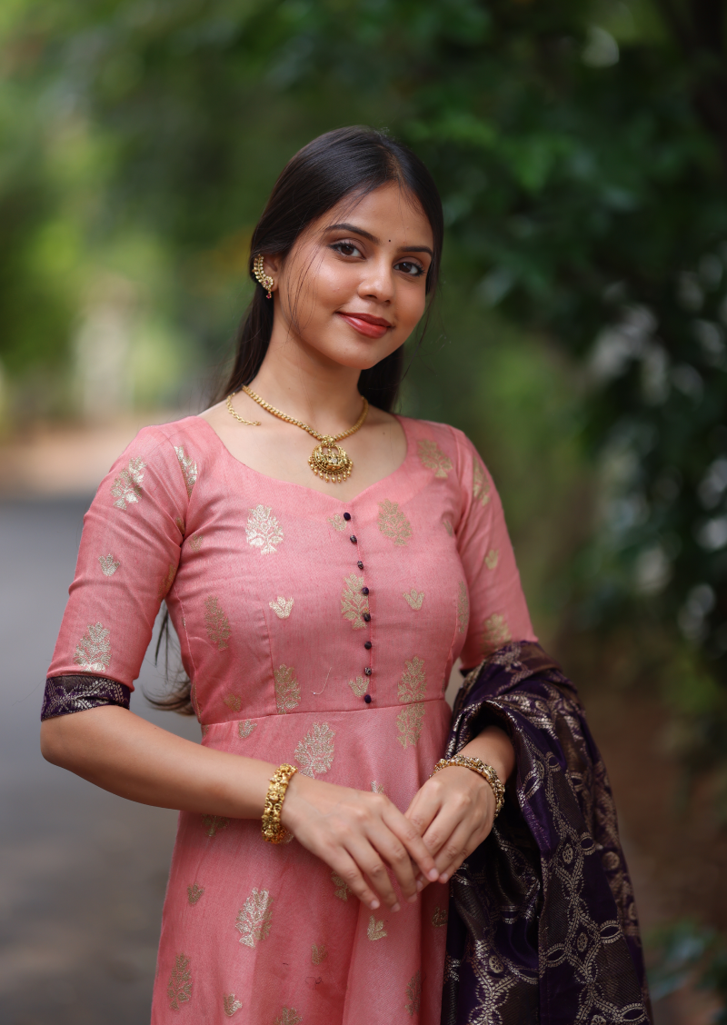 Raspberry Ruffle Anarkali