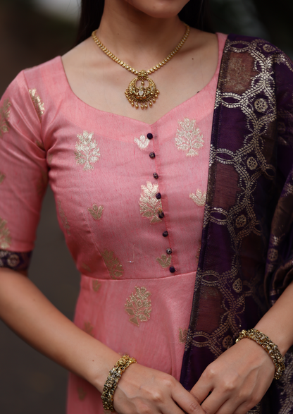 Raspberry Ruffle Anarkali