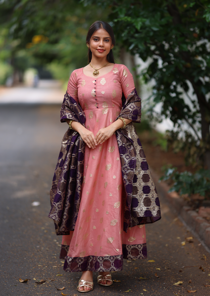Raspberry Ruffle Anarkali