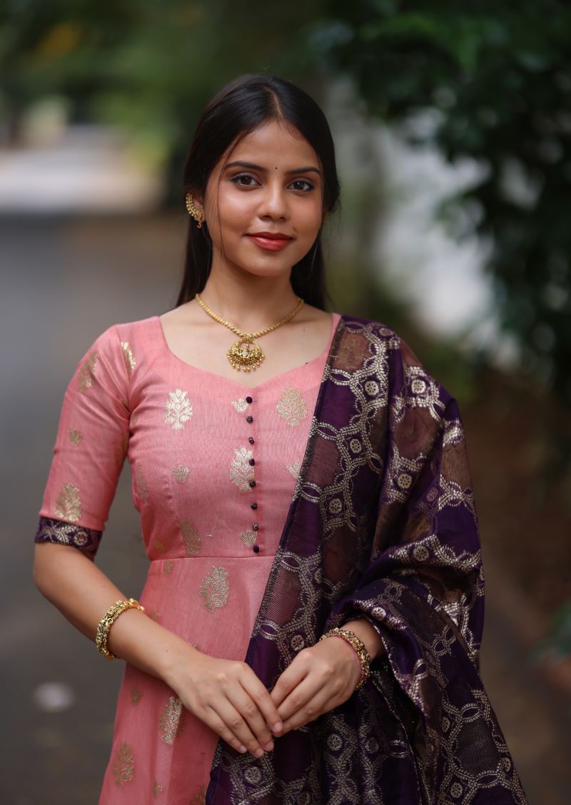 Raspberry Ruffle Anarkali