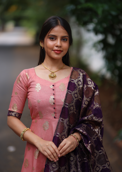 Raspberry Ruffle Anarkali