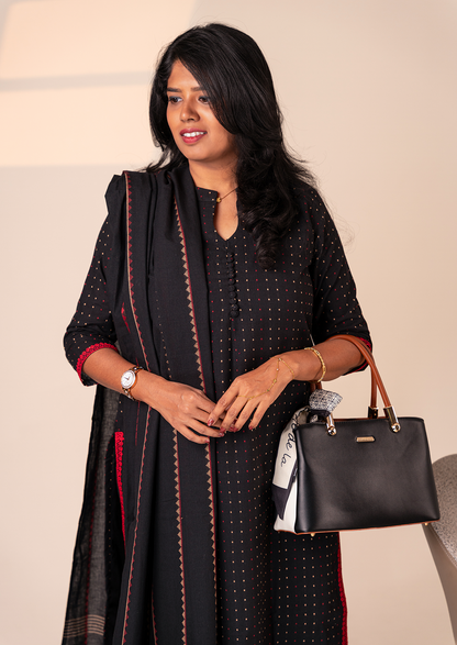 Raven Thread Top & Dupatta Set