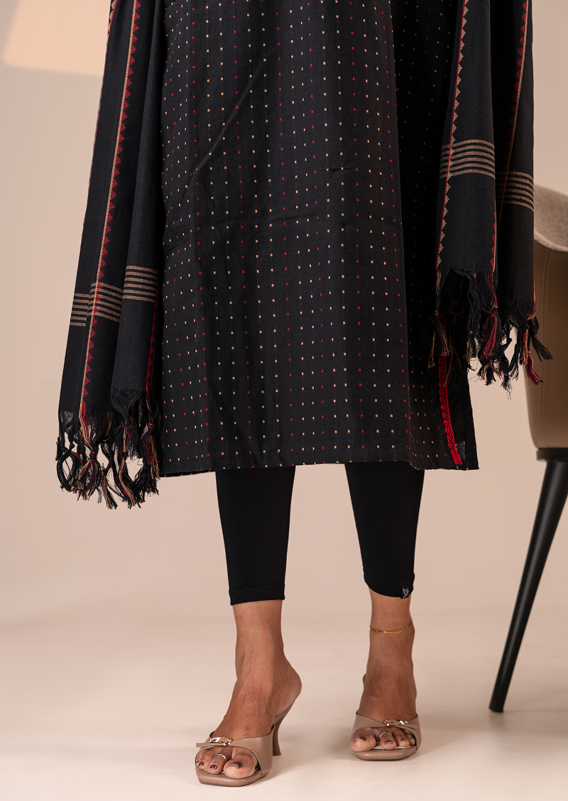 Raven Thread Top & Dupatta Set