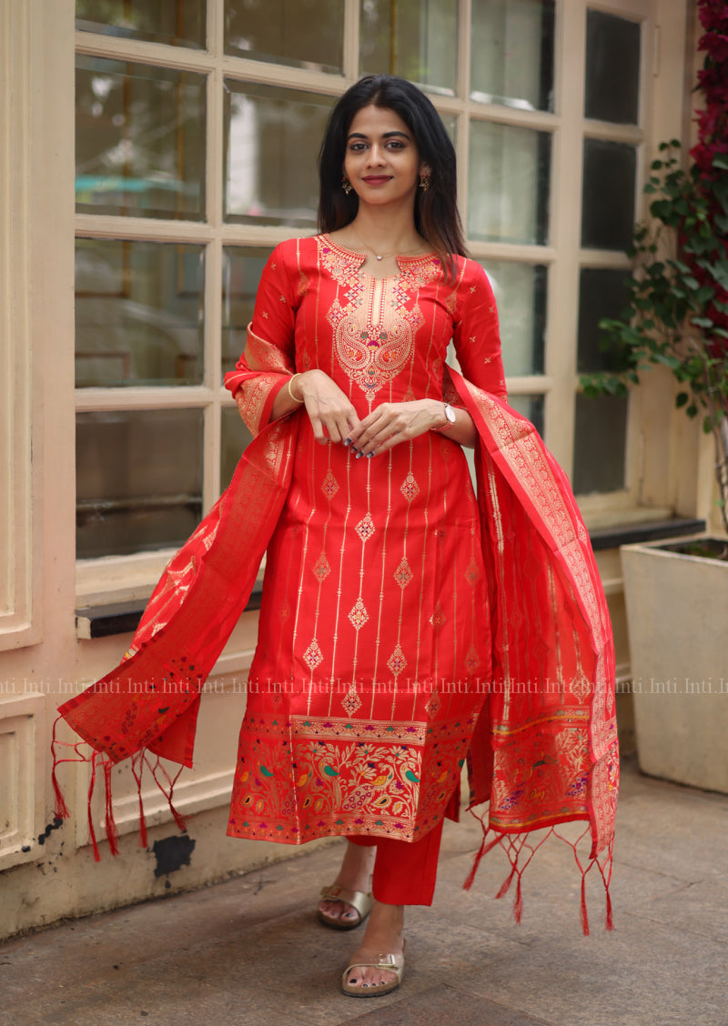 Red Romance Salwar Suit