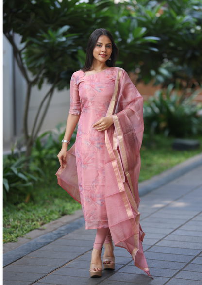 Roselle bliss Top & Dupatta Set