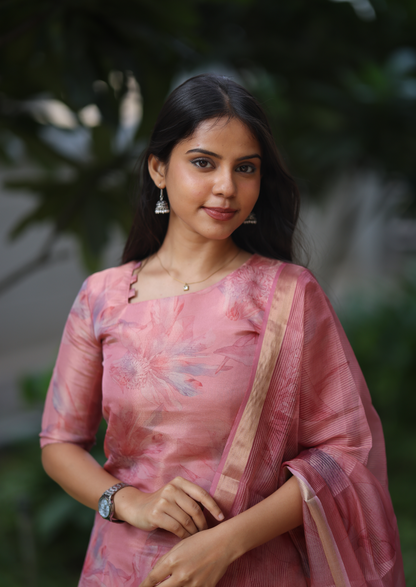 Roselle bliss Top & Dupatta Set