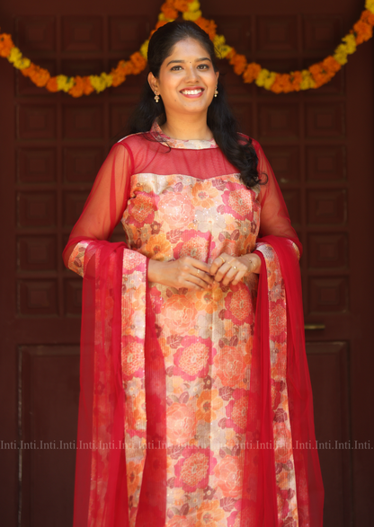 Rose Treasury Top & Dupatta Set