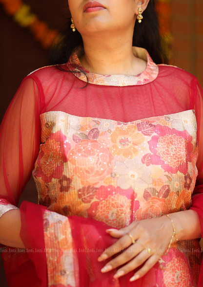 Rose Treasury Top & Dupatta Set