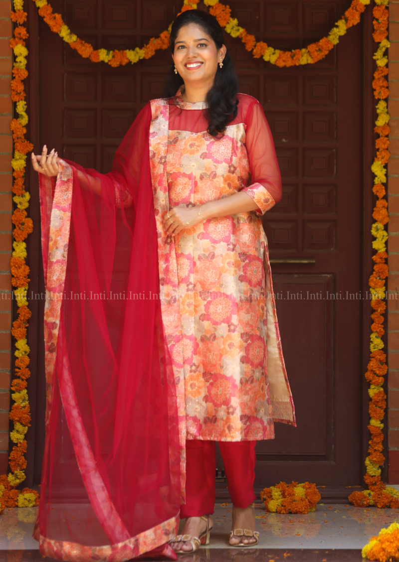 Rose Treasury Top & Dupatta Set