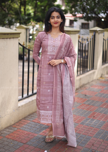 Rosewood Loom Top & Dupatta Set