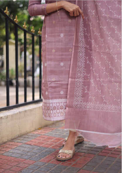 Rosewood Loom Top & Dupatta Set