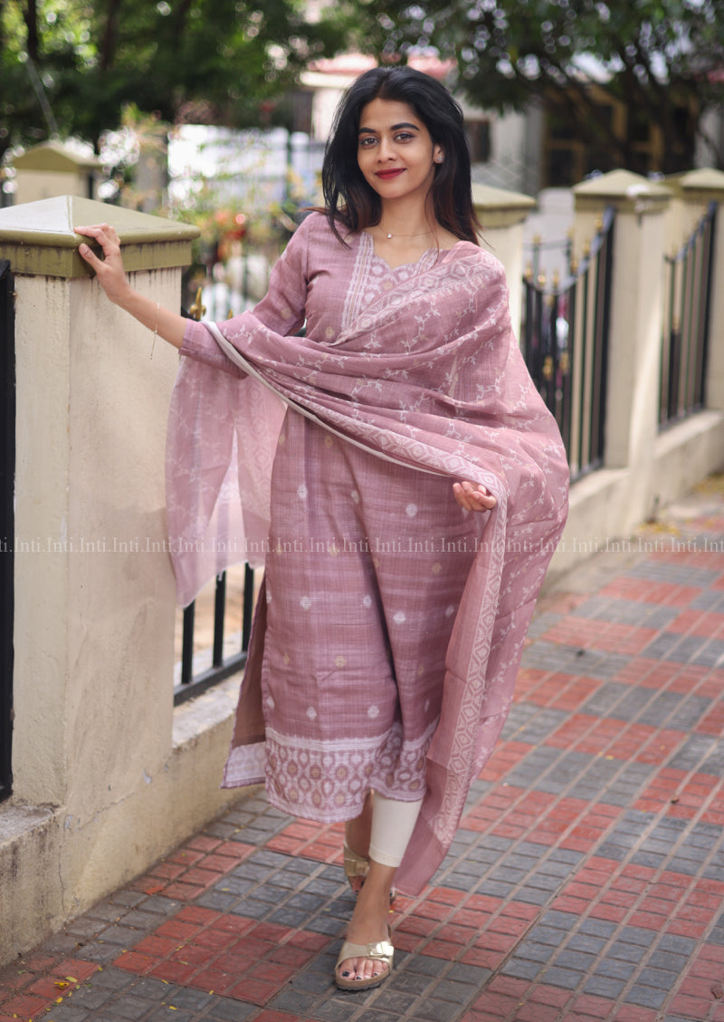 Rosewood Loom Top & Dupatta Set