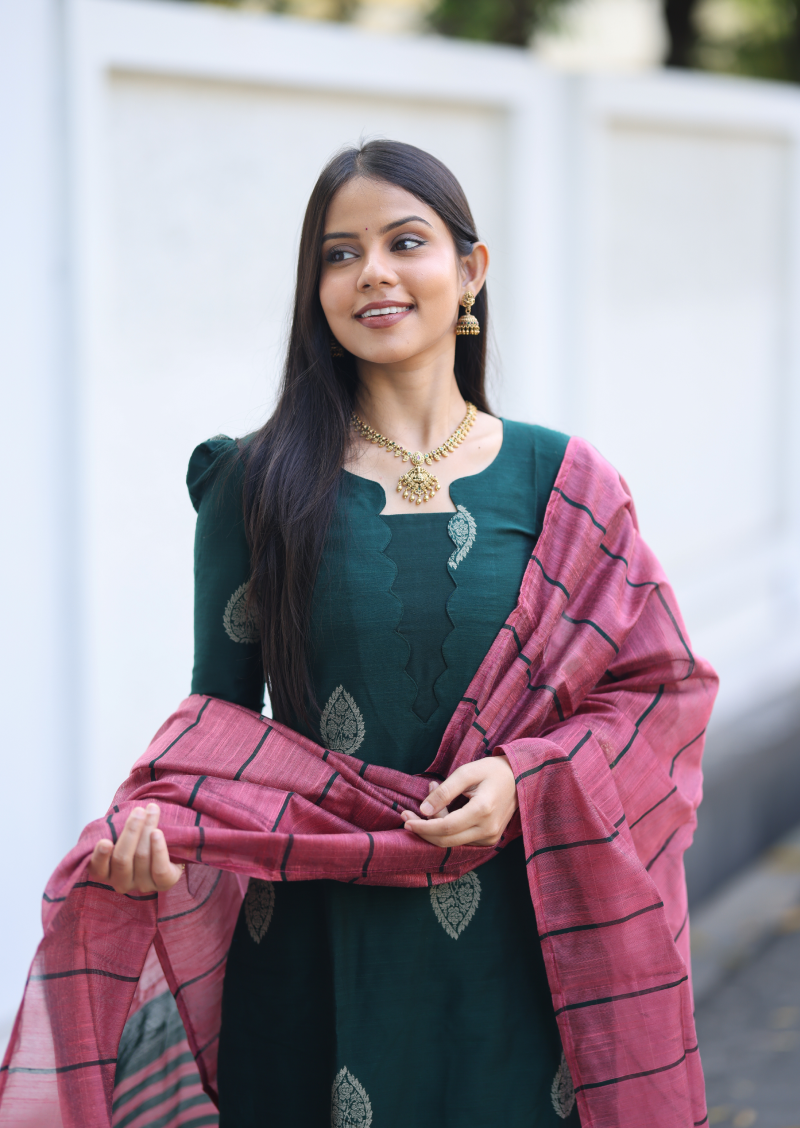 Emerald Echo Top & Dupatta Set