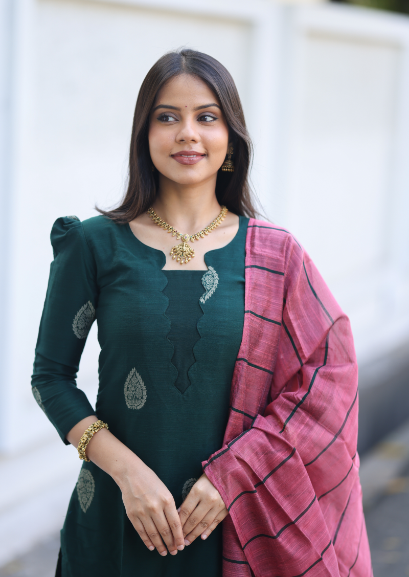 Emerald Echo Top & Dupatta Set