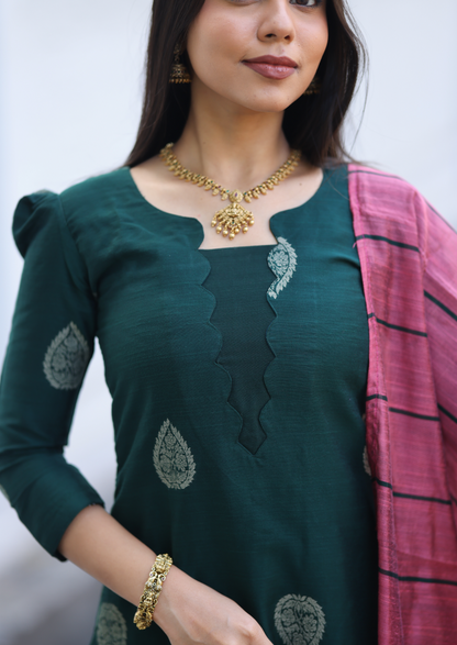Emerald Echo Top & Dupatta Set