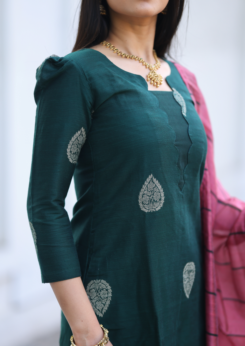 Emerald Echo Top & Dupatta Set
