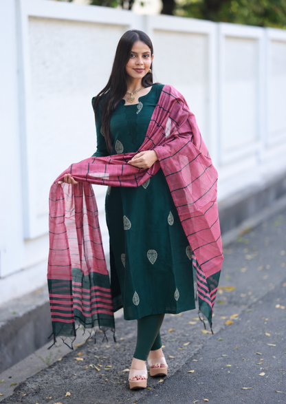 Emerald Echo Top & Dupatta Set
