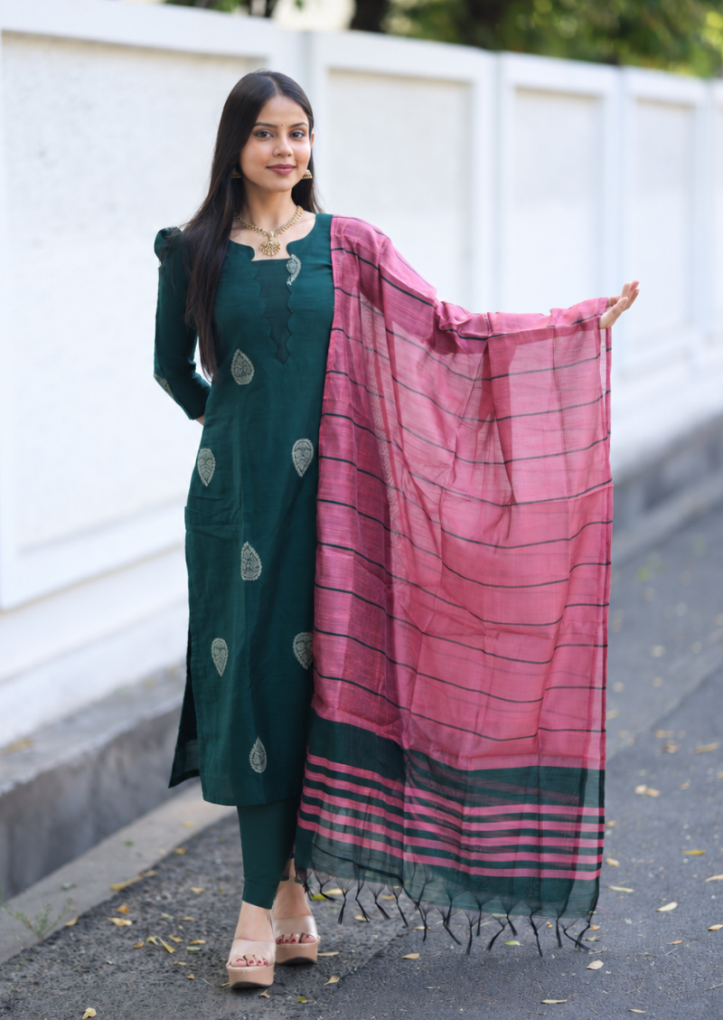 Emerald Echo Top & Dupatta Set