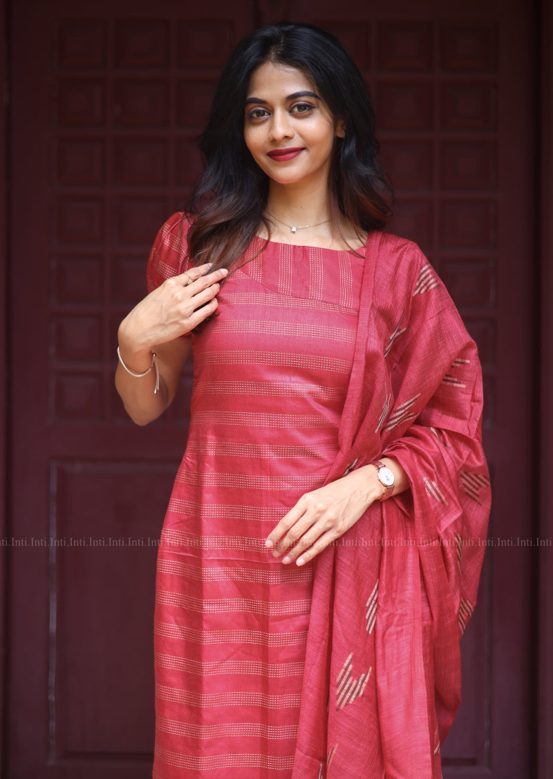 Ruby Flame Top & Dupatta Set