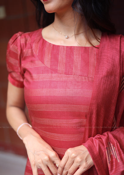 Ruby Flame Top & Dupatta Set