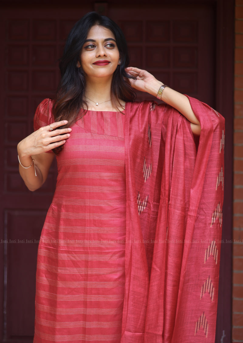 Ruby Flame Top & Dupatta Set