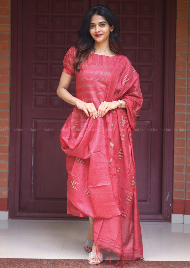 Ruby Flame Top & Dupatta Set