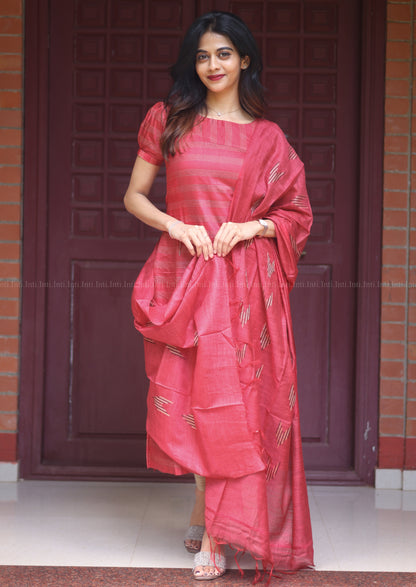 Ruby Flame Top & Dupatta Set
