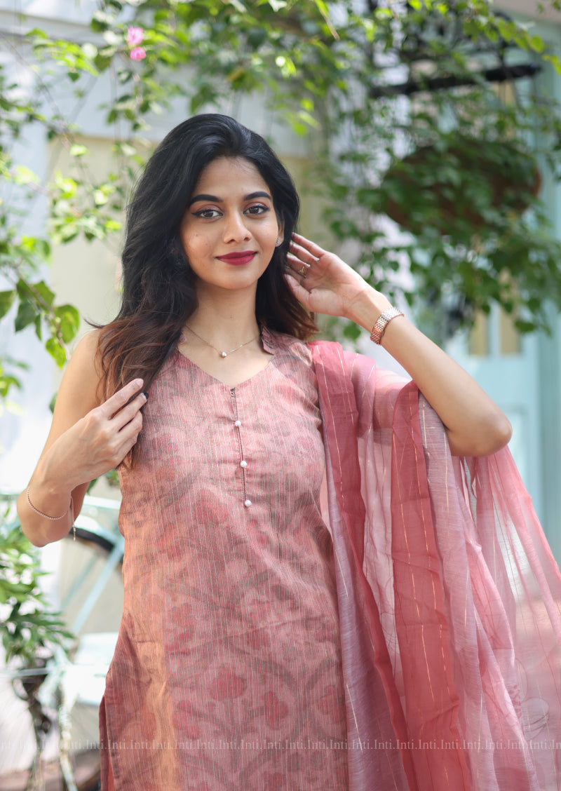 Rustine Ruffle Top & Dupatta Set