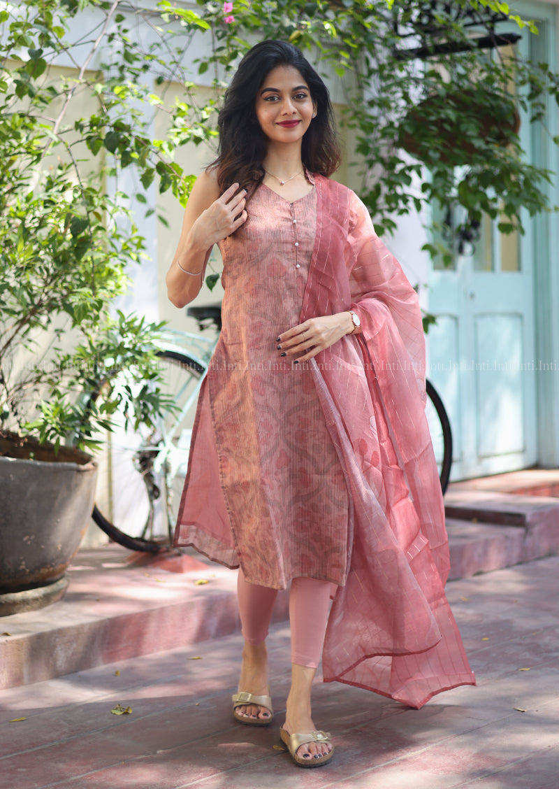 Rustine Ruffle Top & Dupatta Set