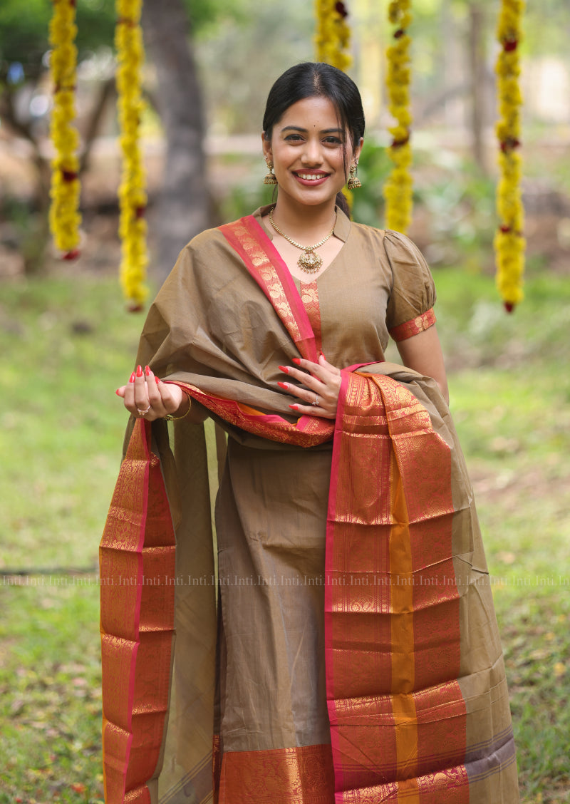 Saffron Luxe Top & Dupatta Set