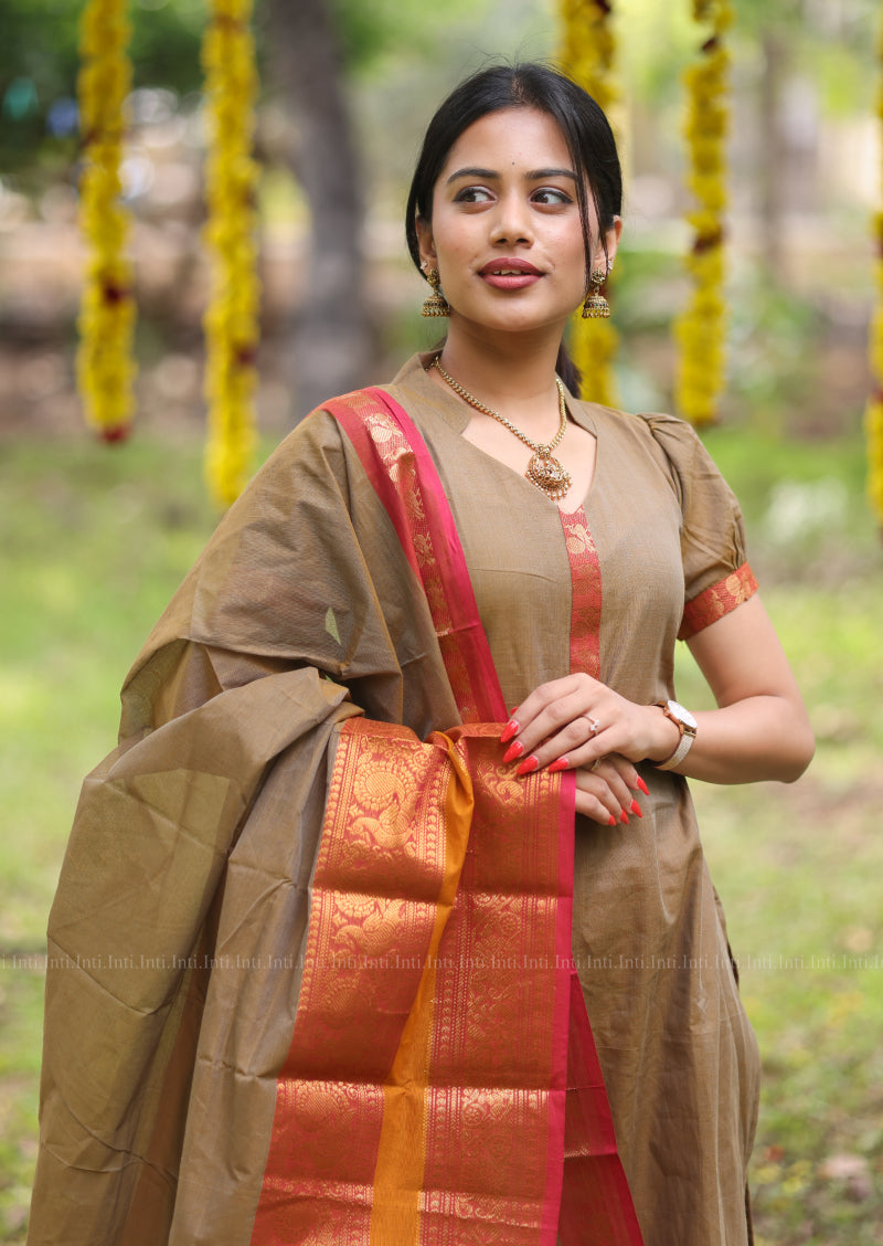 Saffron Luxe Top & Dupatta Set