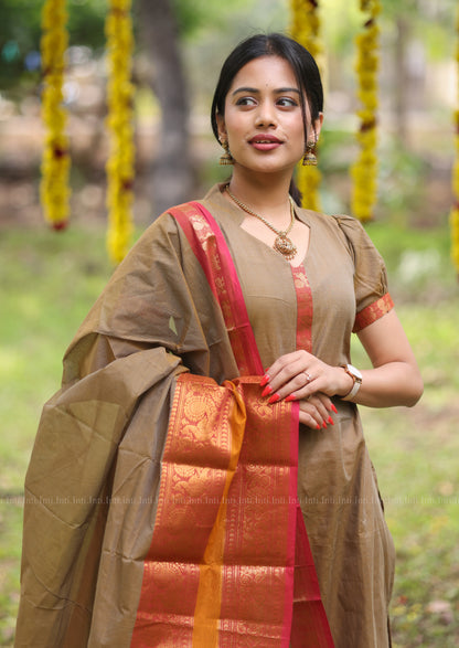 Saffron Luxe Top & Dupatta Set