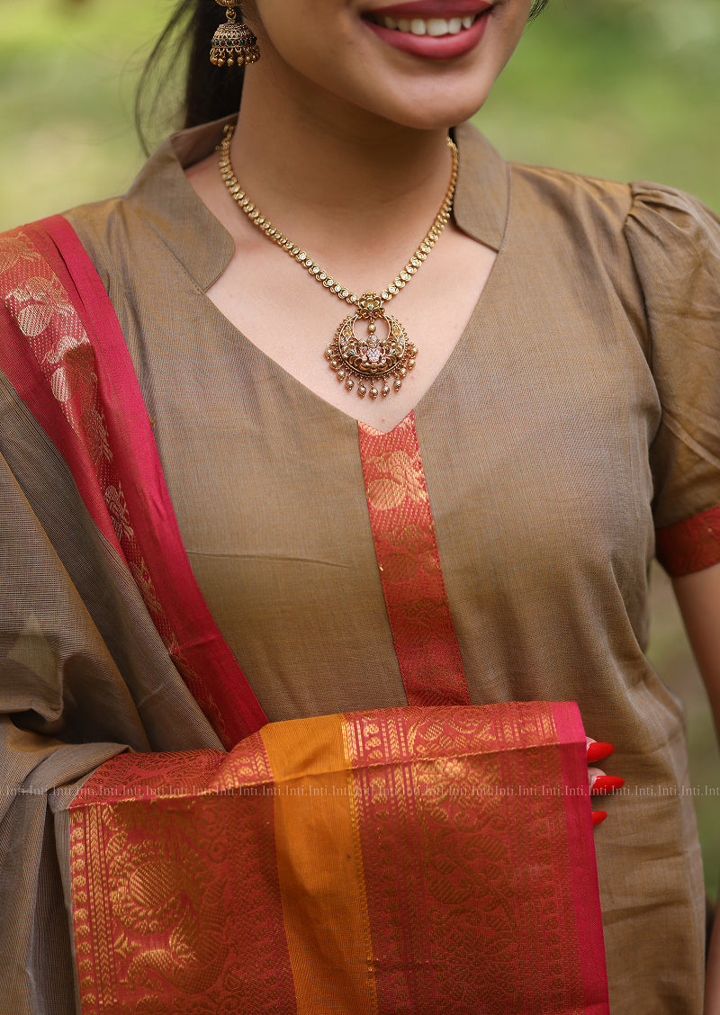 Saffron Luxe Top & Dupatta Set