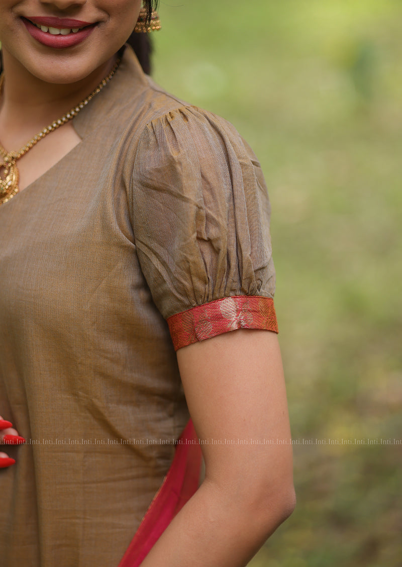 Saffron Luxe Top & Dupatta Set