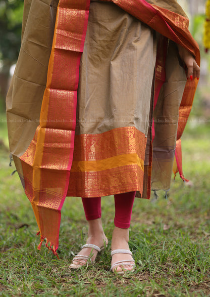 Saffron Luxe Top & Dupatta Set