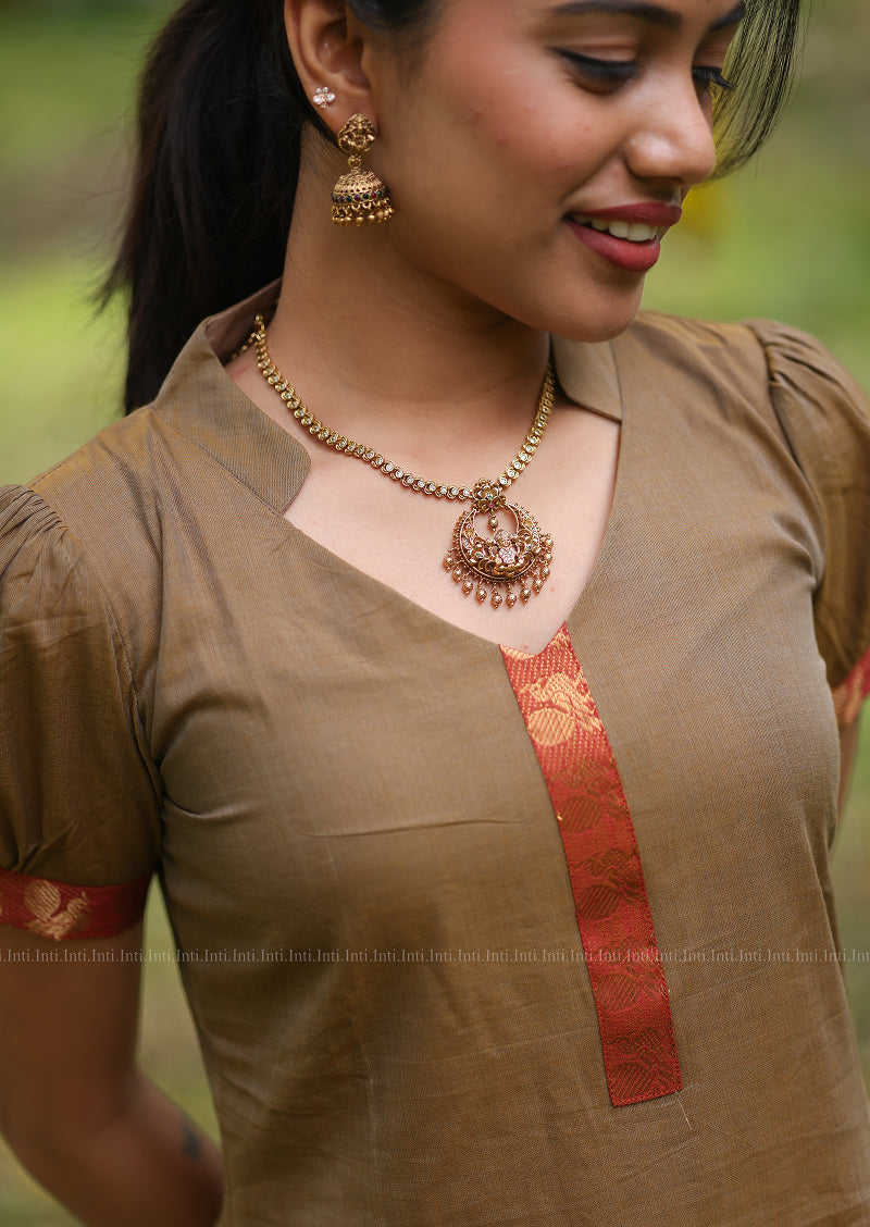 Saffron Luxe Top & Dupatta Set