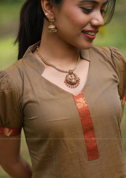 Saffron Luxe Top & Dupatta Set