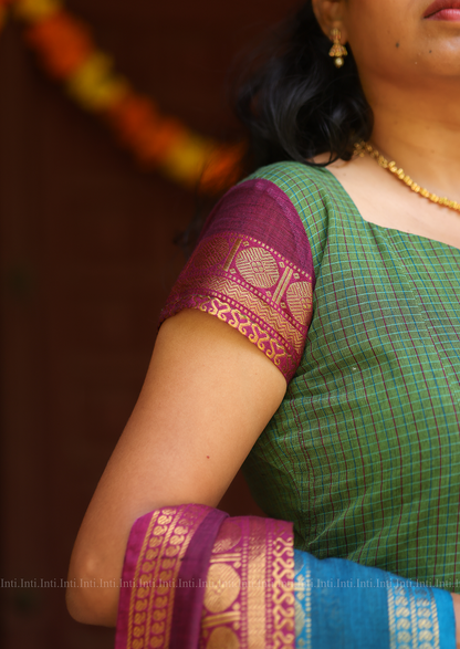 Sage Checkloom Anarkali