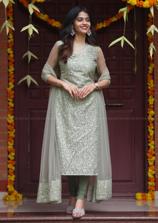 Sage Glaze Top & Dupatta Set