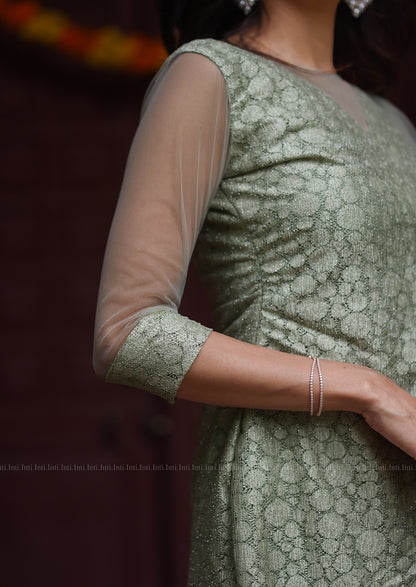Sage Glaze Top & Dupatta Set